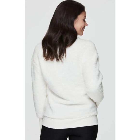 RBX Sherpa Fleece Mock Neck Sweater Womens M Cream Long Sleeve Cozy Winter Soft - Picture 2 of 9